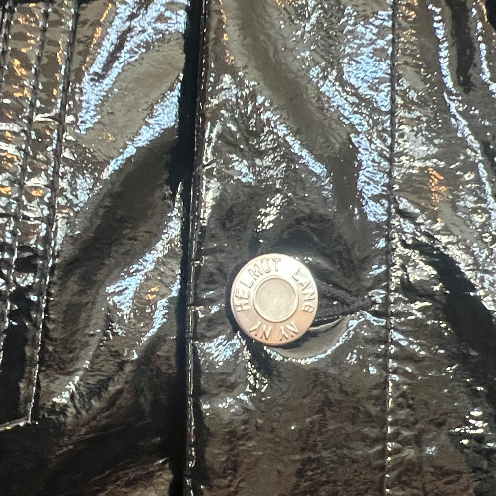 Helmut Lang Glossy Black Jean Jacket Style Jacket Italian Fabric - Picture 3 of 13